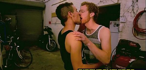  Cock hungry butt pirates have steamy gay sex in the garage